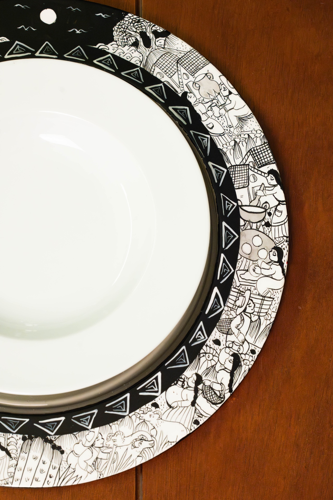 Bajo plato — detalle de orilla